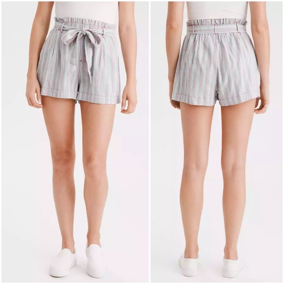 AE High Waisted Paperbag Soft Shorts - Picture 7 of 7